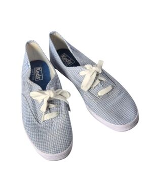Keds Blue & White Gingham Lace Up Sneakers Size 9